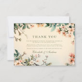 Romantische Floral Art Nouveau bruiloft Bedankkaart (Voorkant)