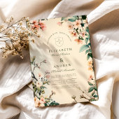 Romantische Floral Art Nouveau bruiloft Kaart