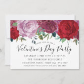 Romantische Floral Blooms Valentijnsdag Party Kaart (Voorkant)