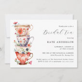 Romantische Floral bruids thee Kaart (Voorkant)