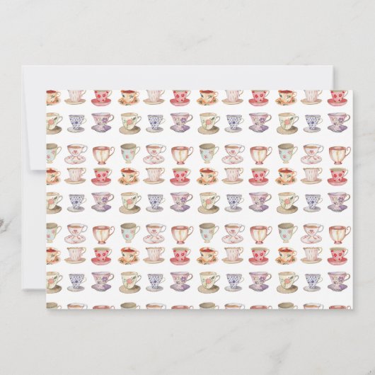 Romantische Floral bruids thee Kaart (Achterkant)