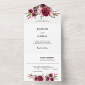 Romantische Floral bruiloft Details RSVP All In One Uitnodiging (Binnen)