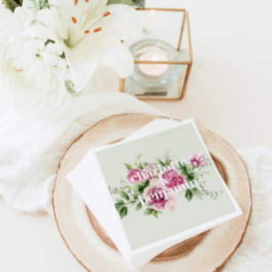 Romantische Floral bruiloft papier servet