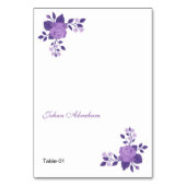 Romantische Floral Bruiloft Plaats kaart (Voorkant)