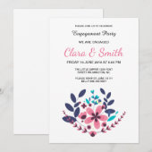 Romantische Floral Bruiloft Verloving Kaart (Voorkant / Achterkant)