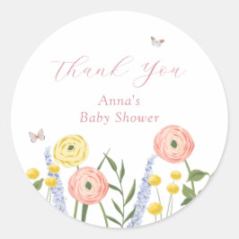 Romantische Floral Elegance Baby shower Gift Label