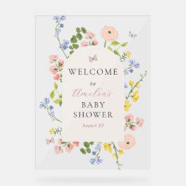Romantische Floral Elegance Baby shower Welkomstbo Acryl Bord