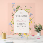 Romantische Floral Elegance Vrijgezellenfeest Welk Acryl Bord (Huwelijk)