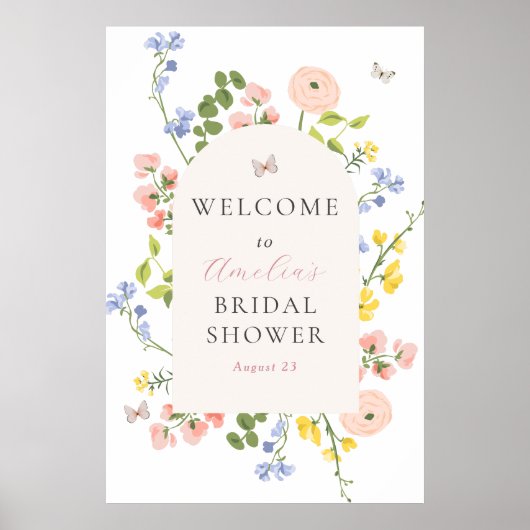 Romantische Floral Elegance Vrijgezellenfeest Welk Poster (Voorkant)