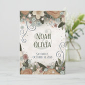 Romantische Floral Elegante Moderne Inspirivity Br Save The Date (Staand voorkant)