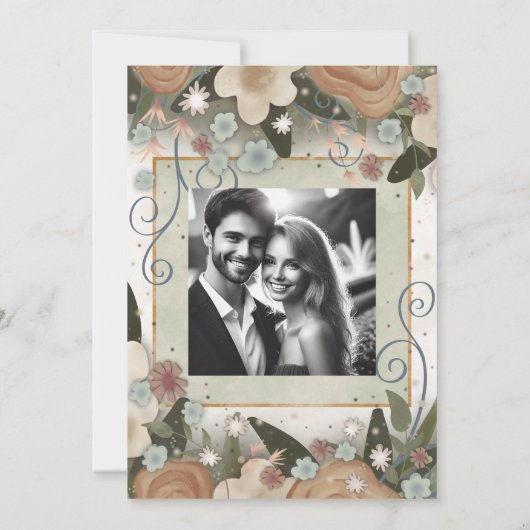 Romantische Floral Elegante Moderne Inspirivity Br Save The Date (Achterkant)