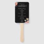 Romantische Floral geschilderde bruiloft programma Handwaaier (Achterkant)