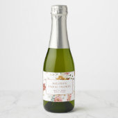 Romantische Floral Mini Champagne flesetiketten Sparkling Wijnetiket (Voorkant)