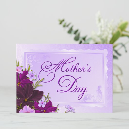 Romantische Floral Moederdag Brunch Kaart (Staand voorkant)