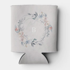 Romantische Floral Monogram krans bruiloft Blikjeskoeler