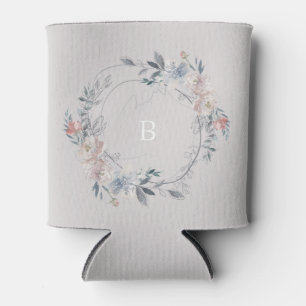 Romantische Floral Monogram krans bruiloft Blikjeskoeler
