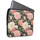 Romantische Floral Noir met handgeschilderde stijl Laptop Sleeve (Voorkant Rechts)