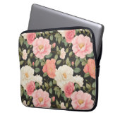 Romantische Floral Noir met handgeschilderde stijl Laptop Sleeve (Voorkant Links)
