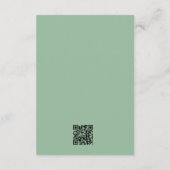 Romantische Floral QR Code Koraal Sage Detail Brui Informatiekaartje (Achterkant)