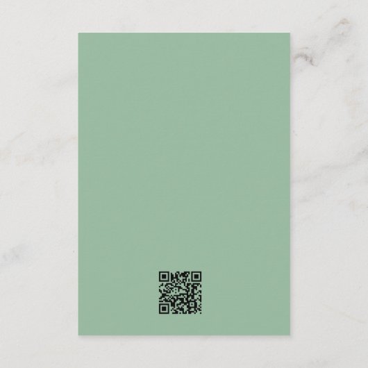 Romantische Floral QR Code Koraal Sage Detail Brui Informatiekaartje (Achterkant)