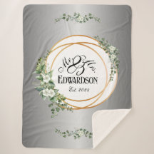 Romantische Floral Sherpa Deken Gouden Ringen