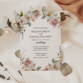 Romantische Floral Spring Wedding Kaart