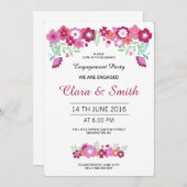 Romantische Floral Verloving Kaart (Voorkant / Achterkant)