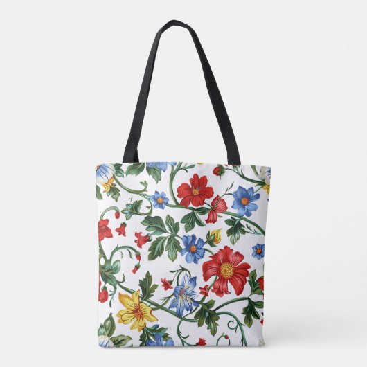 Romantische Floral Vine Canvas tas (Achterkant)