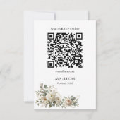 Romantische Floral Wedding RSVP Kaart met QR-code (Achterkant)