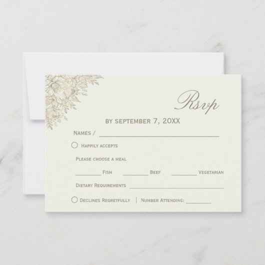 Romantische Floral Wedding RSVP | Script-lettertyp Kaartje (Voorkant)