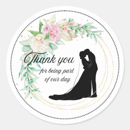 Romantische Floral Wedding Seal Sticker (Voorkant)