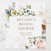 Romantische Floral Wijnfles Etiketten (Enkel label)