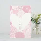 Romantische florale achtergrond met schattig konij briefpapier (Staand voorkant)