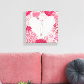 Romantische florale achtergrond met schattig konij canvas afdruk (Insitu (Woonkamer))