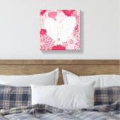 Romantische florale achtergrond met schattig konij canvas afdruk (Insitu (Slaapkamer))