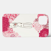 Romantische florale achtergrond met schattig konij Case-Mate iPhone case (Achterkant (horizontaal))