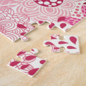 Romantische florale achtergrond met schattig konij legpuzzel (Zijkant)