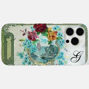ROMANTISCHE FLORALE MONOGRAM ROZEN EN VLIEGENDE VO iPhone 16 PRO MAX HOESJE