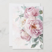 Romantische florale waterverf rozen Baby shower Kaart (Achterkant)