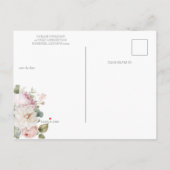 Romantische florale waterverf rozen Bewaar de datu Aankondigingskaart (Achterkant)