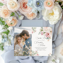 Romantische florale waterverf rozen Save the Date Aankondigingskaart