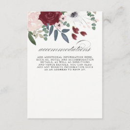 Romantische Florals Accommodaties Informatiekaartje