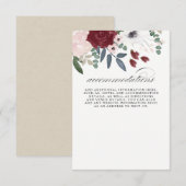 Romantische Florals Accommodaties Informatiekaartje (Voorkant / Achterkant)