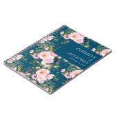  Romantische Florals Blue Custom Wedding Notitieboek (Linkerzijde)
