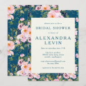  Romantische Florals in blauw Vrijgezellenfeest Kaart (Voorkant / Achterkant)