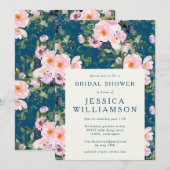  Romantische Florals in blauw Vrijgezellenfeest Kaart (Voorkant / Achterkant)