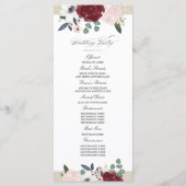 Romantische Florals Trouwprogramma Programmakaart (Achterkant)