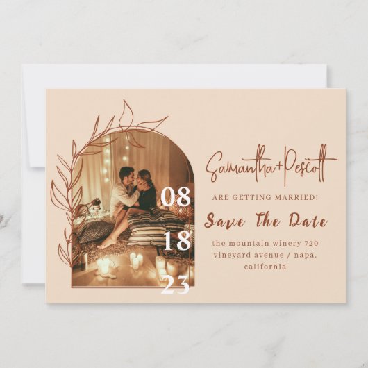 Romantische Foliage Arch Save The Date Kaarten (Voorkant)