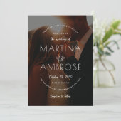 Romantische foto bruiloft kaart (Staand voorkant)