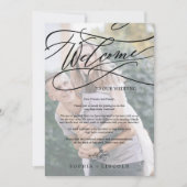 Romantische foto Bruiloft Welkomstbrief & Routebes (Voorkant)